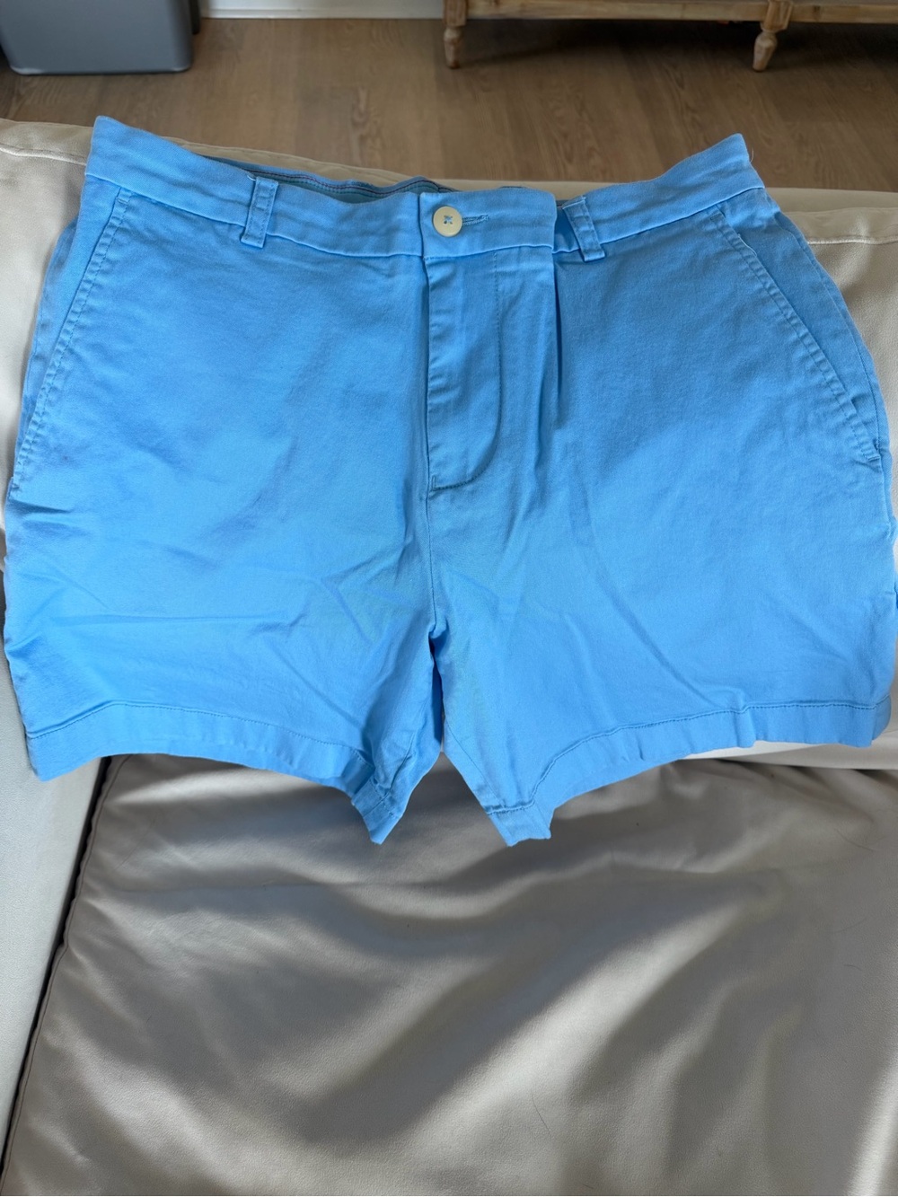 Southern Tide Light Blue Cotton Flat-Front Shorts